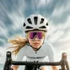 ROCKBROS SP383 Shining Warrior Óculos de ciclismo - armação branco mate, lentes polarizadas vermelhas