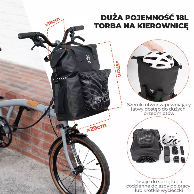 Rockbros AS-158 Bolsa frontal para bicicleta dobrável Brompton - preta
