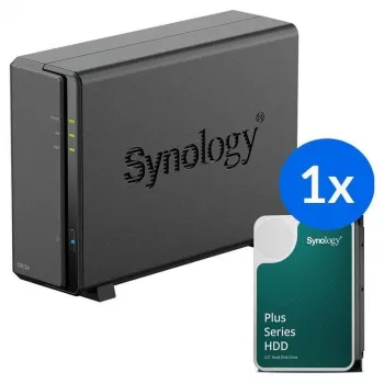 Synology DS124 + 1x HAT3310-12T (12TB) NAS desktop 1 baía