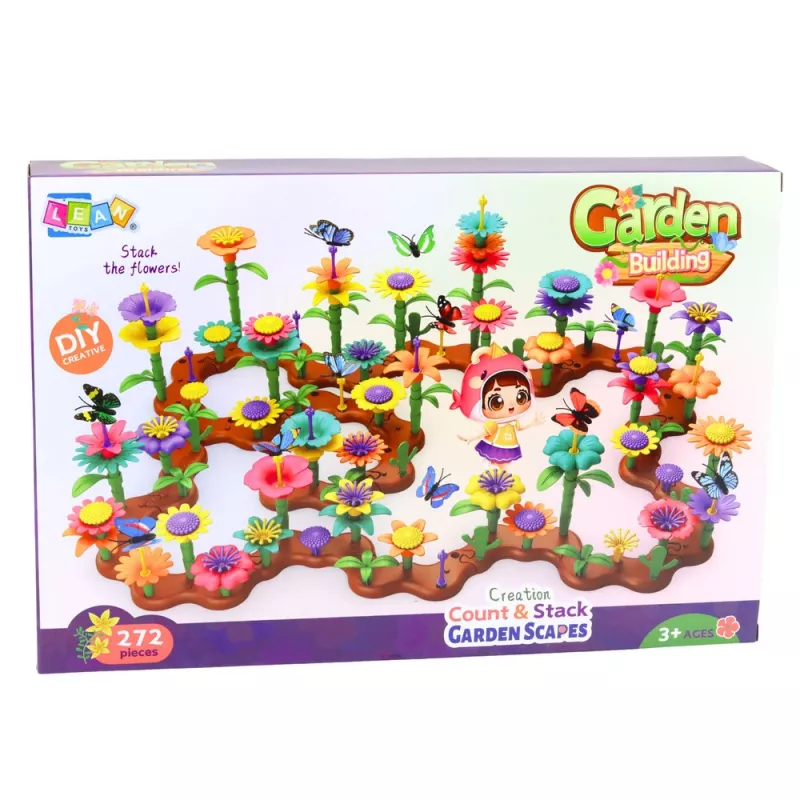 LEAN TOYS Conjunto de Blocos de Construção Flores Plantas de Jardim Criativas 3D 272 unid.