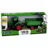 LEAN TOYS Trator Agrícola com Reboque Basculante, Rodas de Borracha, Verde, 1:24