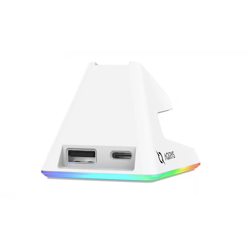 AQIRYS Zephyr rato gaming sem fios, 2,4 GHz + Bluetooth, 26000 DPI, branco