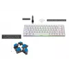 AQIRYS Agena 65% Teclado mecânico sem fios low-profile, switches Gateron Red, branco