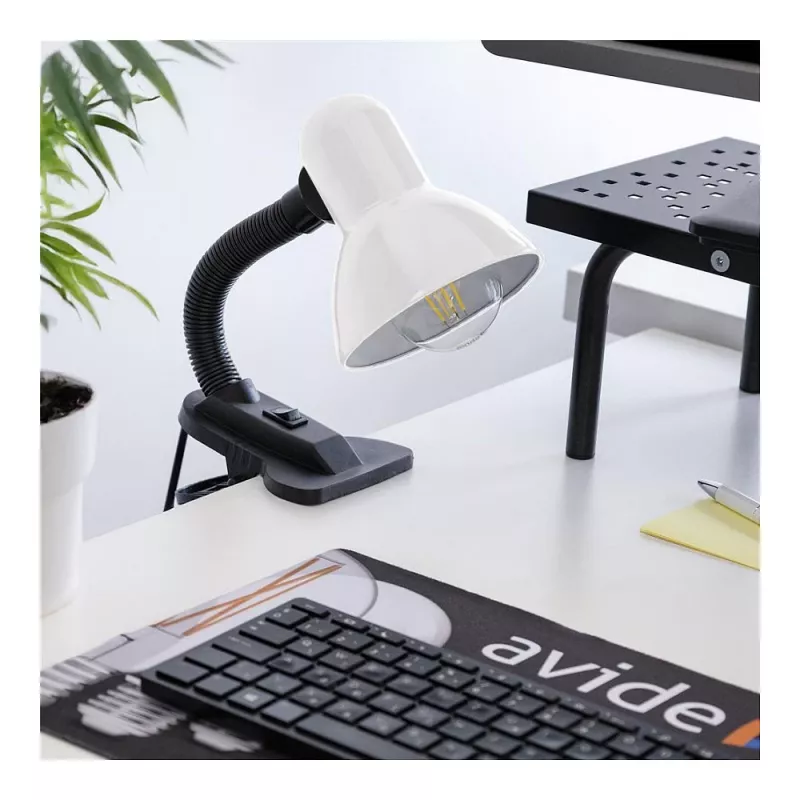 Avide Basic Clipbar Max 60W Candeeiro de Secretária com Mola Preto