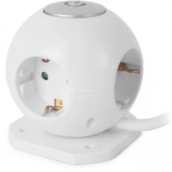 ENTAC Régua de Tomadas Globe 3 Tomadas com Interruptor USB Branco