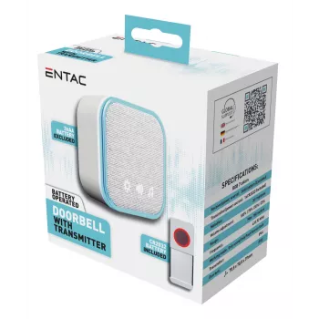 ENTAC Emissor de Campainha sem Fios IP44 com Pilha CR2032