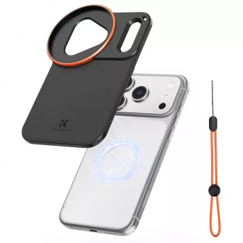 KF Protective Photography Case com suporte de objetiva de 58 mm para Apple iPhone 17 Pro Max - Preto