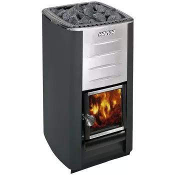 Harvia M3 sauna a lenha, preto grafite, capacidade de pedras 30 kg