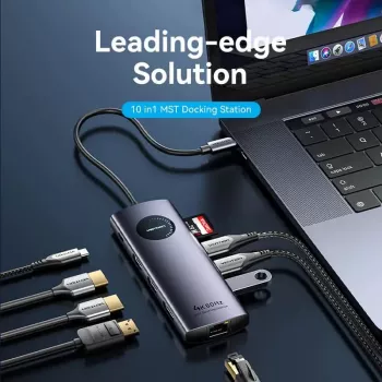 VENTION USB-C docking station 10-em-1 8K 30Hz 100W PD com ecrã LED