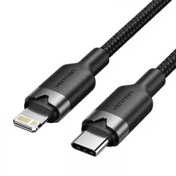 VENTION LALBH cabo USB-C para Lightning 2m preto certificado MFi carregamento rápido