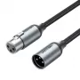 VENTION BKHHI cabo de microfone XLR 3m preto trança de nylon com fichas de alumínio