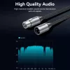 VENTION BKHHI cabo de microfone XLR 3m preto trança de nylon com fichas de alumínio