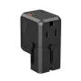 CHOETECH PD6038 carregador USB-C GaN 38W com USB-A, fichas intercambiáveis (EU/US/UK/AU) - preto