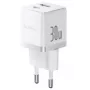 Carregador de parede Baseus Palm 30W USB-C USB-A Branco Ficha EU