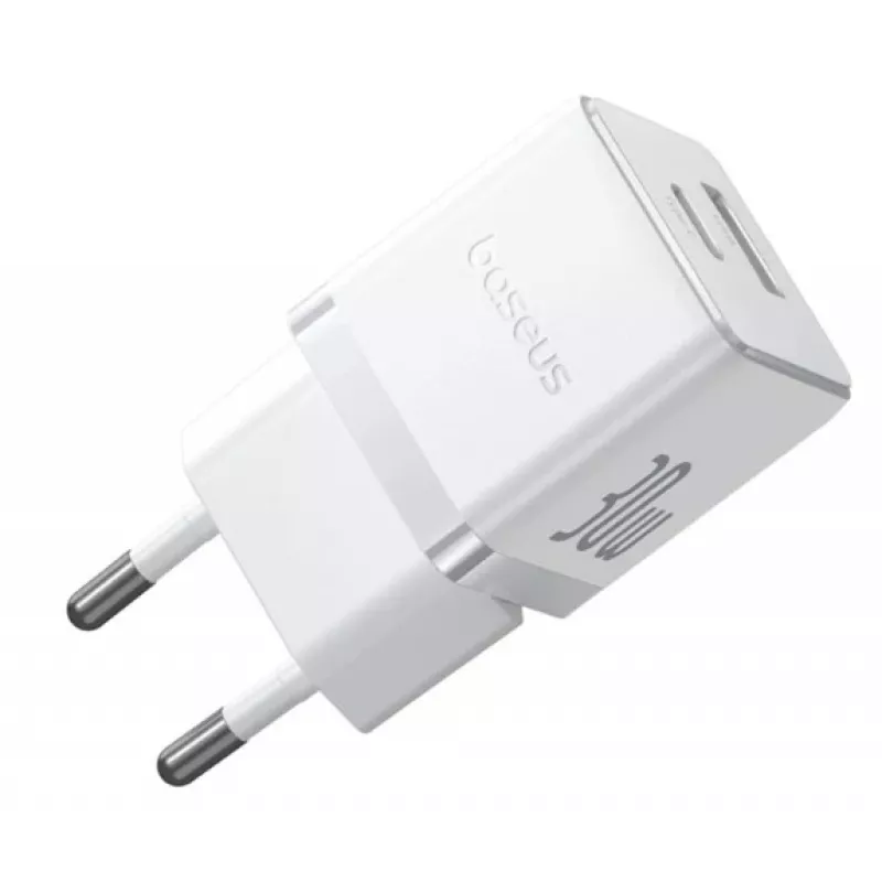 Carregador de parede Baseus Palm 30W USB-C USB-A Branco Ficha EU