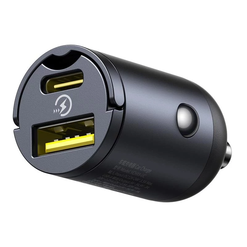 Carregador de parede Baseus Tiny Star 30W USB-A USB-C Preto