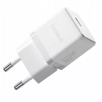 Carregador Baseus Palm 1C 20W USB-C com cabo Baseus Mini White USB-C 60W 1m - Branco