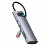 Hub USB-C Baseus Metal Gleam 7 em 1 HDMI 4K 60Hz 3x USB 3.0 USB-C PD SD microSD cinzento
