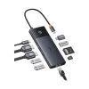 Hub USB-C Baseus Metal Gleam II 10 em 1 HDMI USB-A USB-C RJ45 SD/TF - Cinzento sideral