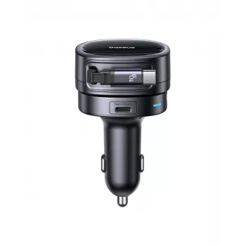 Carregador de automóvel Baseus PrimeTrip VR1 60W com cabo USB-C retrátil - Preto