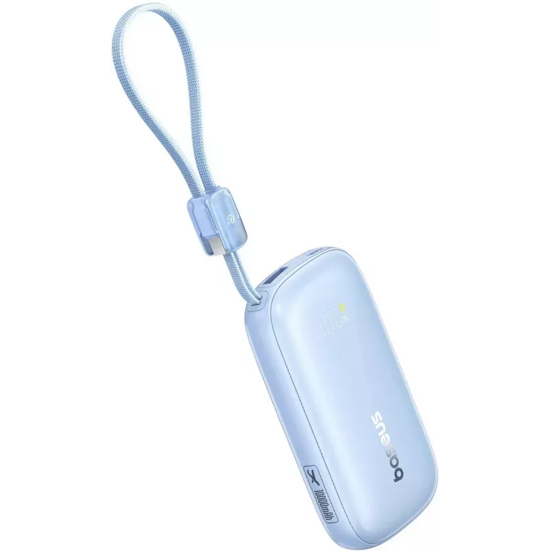 Baseus EnerFill FC21 Qpow 3 Ultra 10000 mAh 45W Power Bank com cabo USB-C/Lightning removível - azul