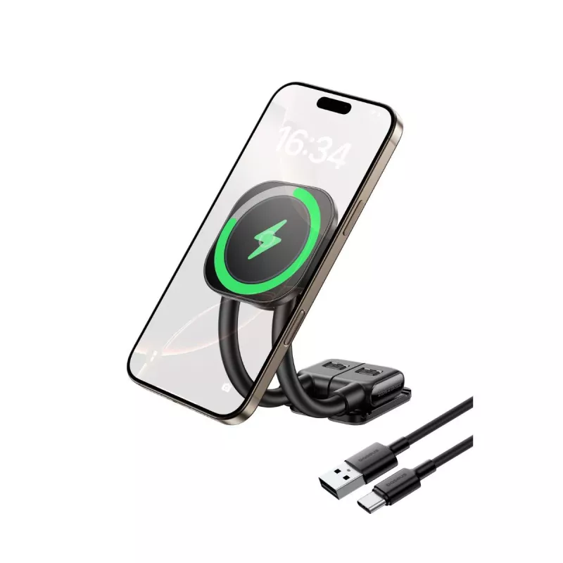 Baseus PrimeTrip C03sPro suporte de painel para carro com carregador por indução, adesivo, preto