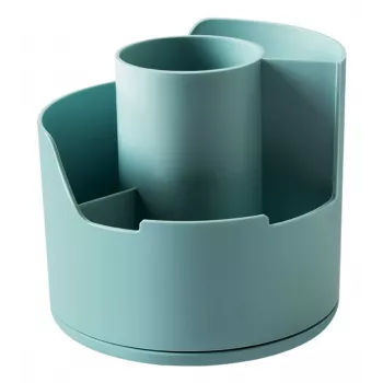 Porta-canetas Deli LonGreen 12x12x11 cm azul-claro