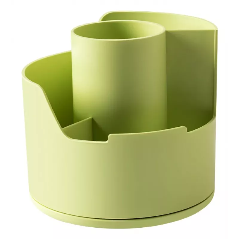 Porta-canetas Deli LonGreen verde-lima 12x12x11 cm