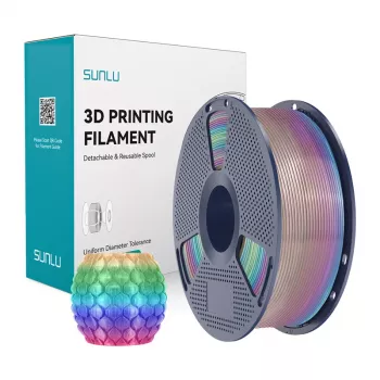 Filamento SUNLU PLA Transparent Rainbow 1,75 mm 1 kg para impressora 3D