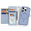 Capa de pele DUXDUCIS Lawa para iPhone 16 Pro Max com carteira magnética removível - azul