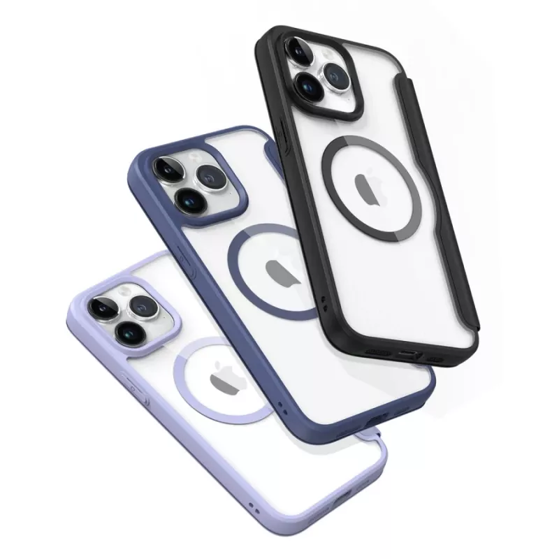 Capa tipo carteira Dux Ducis Skin X Pro com MagSafe para Apple iPhone 15 Pro Max, preto