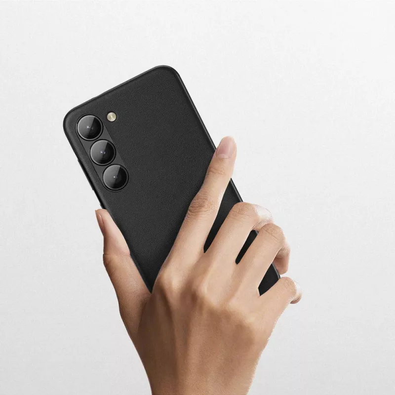 Capa Dux Ducis Grit para Samsung Galaxy S23+ - parte traseira elegante em pele sintética - preto