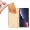 Capa tipo carteira Dux Ducis Skin Pro para Xiaomi 13, carteira com compartimento para cartões e suporte, dourado