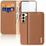 Capa tipo carteira Dux Ducis Hivo para Samsung Galaxy S23+ com bloqueio RFID, suporte, castanho
