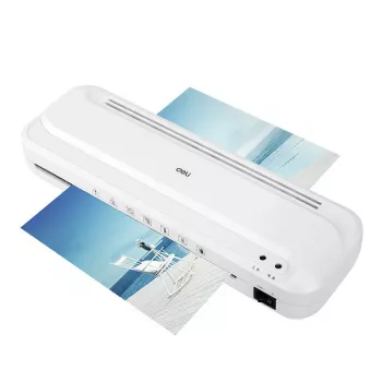 Plastificadora de escritório Deli E2132 A4 - quente e frio, 250 mm/min, 2 rolos