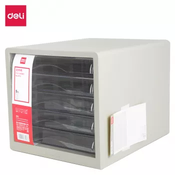 Unidade de gavetas de secretária Deli 5 gavetas 27,5x34x26 cm cinzento-claro