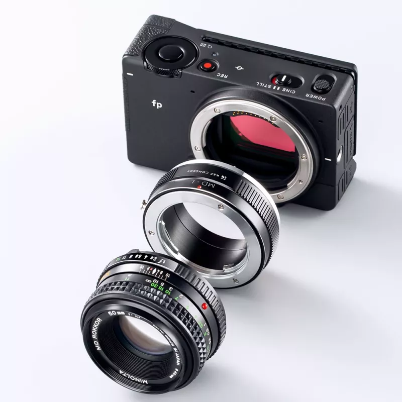 Adaptador K&F de objetiva Minolta MD/MC para câmara Leica L-Mount - preto