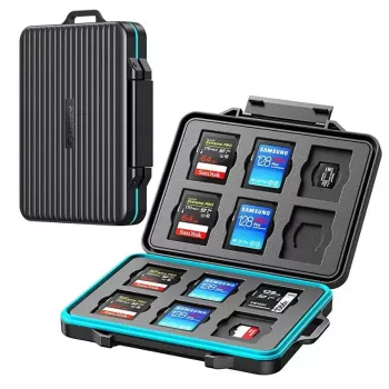 ORICO PHCD-3-BK-BP Estojo de armazenamento de cartões de memória para 12 cartões SD e 12 microSD, preto