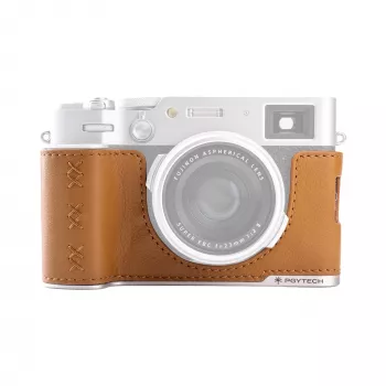 Estojo de pele PGYTECH para câmara Fuji X100 castanho