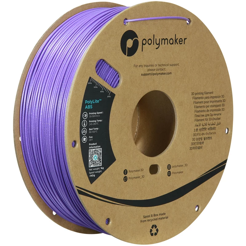 Filamento para impressora 3D Polymaker PolyLite ABS, 1,75 mm, 1 kg, Galaxy Purple
