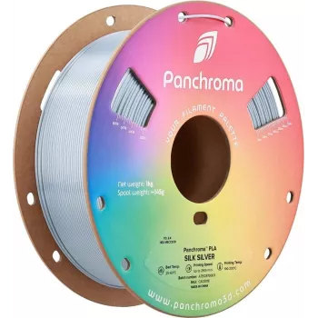 Filamento para impressora 3D Polymaker Panchroma PLA Silk, 1,75 mm, 1 kg, prateado
