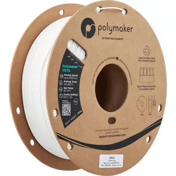 Filamento para impressora 3D Polymaker PETG, 1,75 mm, 1 kg, branco