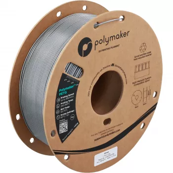 Filamento para impressora 3D Polymaker PETG, 1,75 mm, 1 kg, prateado (PB05010)