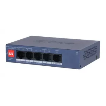 DAHUA CS4005-4GT-36 Switch Ethernet Gigabit L2 Gerido com 4 portas PoE+ 36W, Montagem em secretária/parede