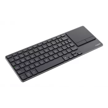 Rapoo E2810M Teclado multimédia sem fios ultra-slim com touchpad, QWERTZ, preto