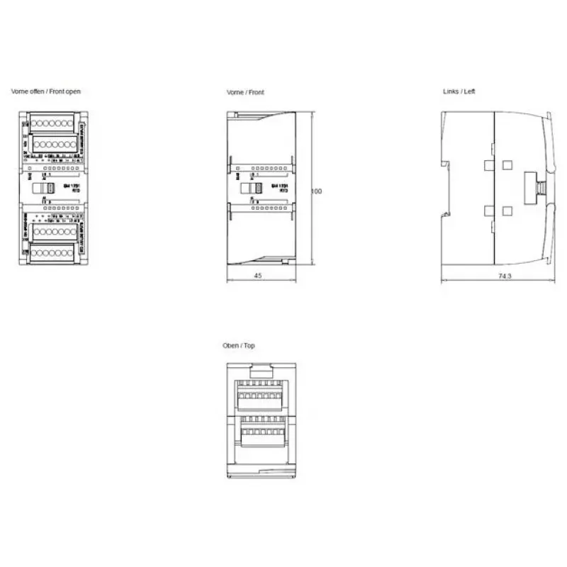 Siemens SIMATIC S7-1200 Módulo de entrada analógica SM 1231 RTD 4 AI 6ES7231-5PD32-0XB0