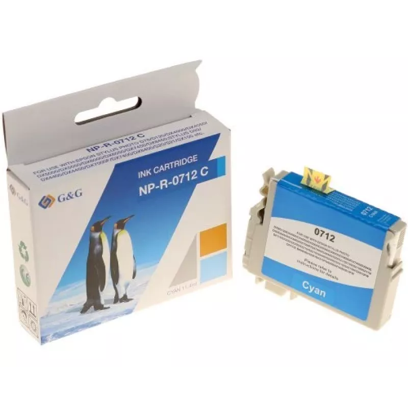 G&G Ninestar cartucho de tinta compatível para Epson T0712/C13T07124012 ciano