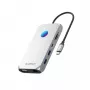 ORICO XCR docking station USB-C 12-em-1 com RGB, 2x USB-A 3.1, 1x USB-A 2.0, 1x USB-C PD 100W, 1x USB-C 3.1, 2x HDMI 2.0 4K 60Hz, 1x VGA 1080p, 1x microSD/SD 3.0, 1x RJ45 Gigabit Ethernet, 1x áudio CTIA 3,5mm - cinzento