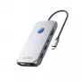 ORICO XCR docking station USB-C 12-em-1 com RGB, 3x USB-A 3.1, 1x USB-A 2.0, 1x USB-C PD 100W, 1x USB-C 3.1, 1x HDMI 1.4 4K 30Hz, 1x VGA 1080p, 1x microSD/SD 3.0, 1x RJ45 Gigabit Ethernet, 1x áudio CTIA 3,5mm - cinzento