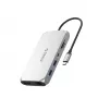 ORICO XCR docking station USB-C 12-em-1, 2x USB-A 3.1, 1x USB-A 2.0, 1x USB-C PD 100W, 1x USB-C 3.1, 2x HDMI 2.0 4K 60Hz, 1x DisplayPort 1.4 4K 60Hz, SD/microSD 3.0, RJ45 Gigabit Ethernet, áudio 3,5mm CTIA, prateado
